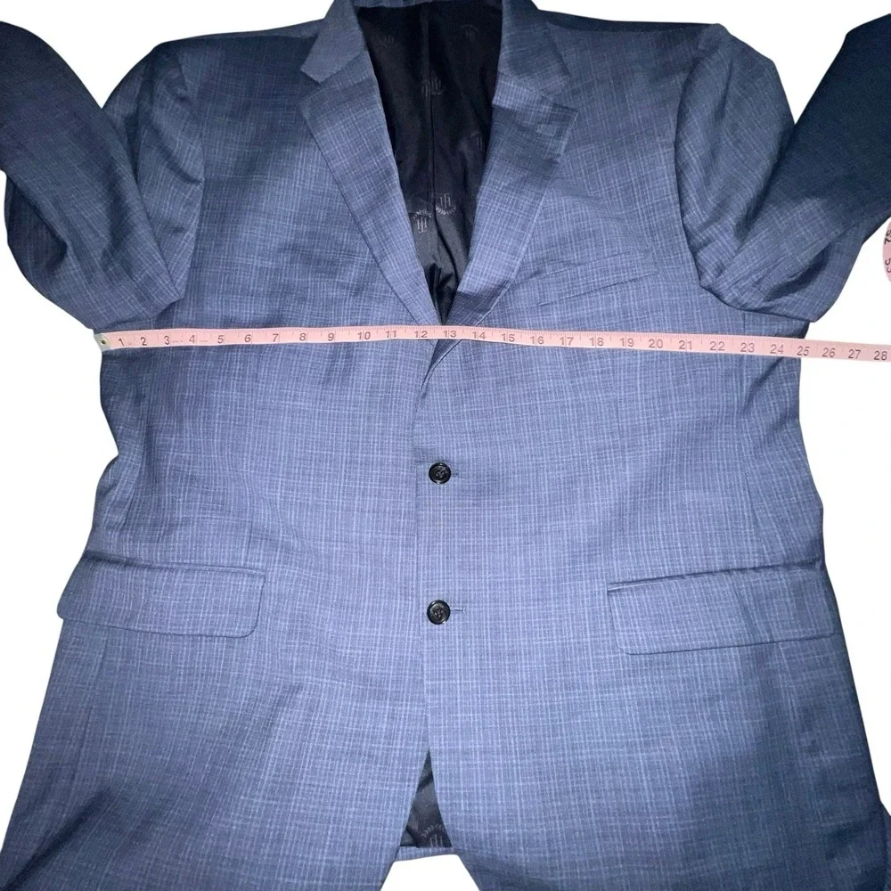 Tommy Hilfiger Men's Blue Glen Plaid Wool Blend Sports Jacket Blazer Size 50R‎